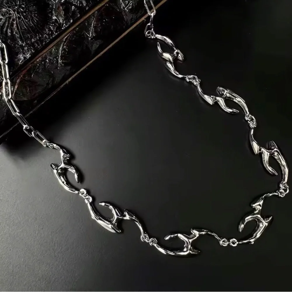 20” stainless steel Linked Sculptural Necklace